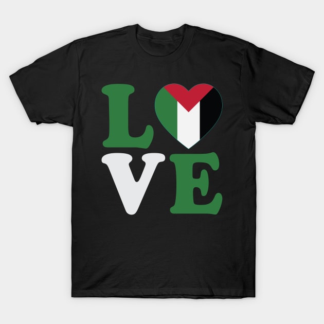 Love Palestine T-Shirt by MZeeDesigns